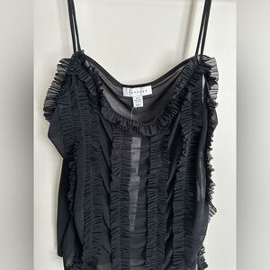NWT! Topshop Elegant Black Ruffle Camisole